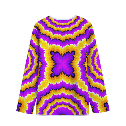 Yellow Explosion Moving Optical Illusion Long Sleeve Short Coat