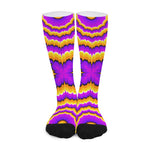 Yellow Explosion Moving Optical Illusion Long Socks