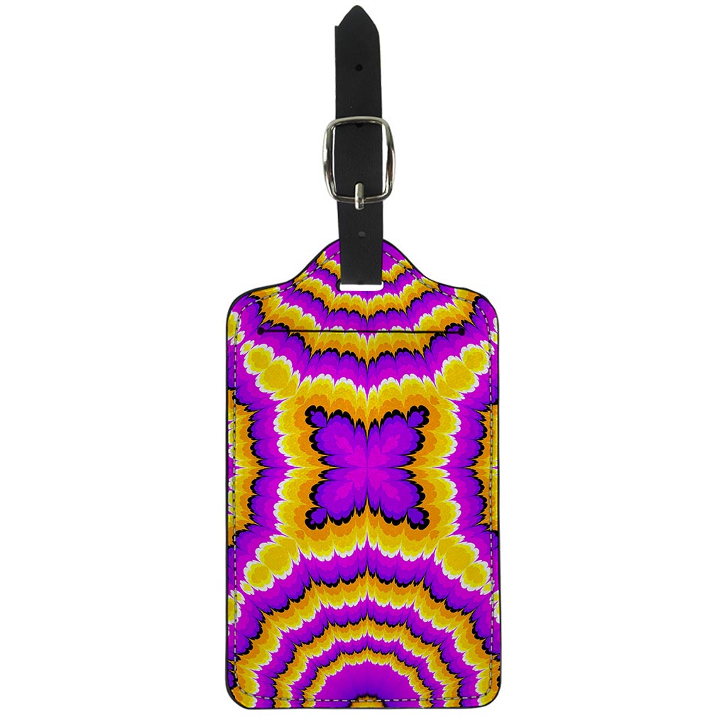 Yellow Explosion Moving Optical Illusion Luggage Tag