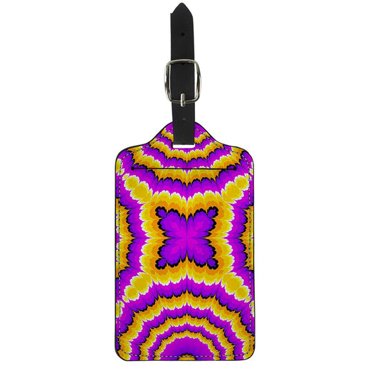 Yellow Explosion Moving Optical Illusion Luggage Tag