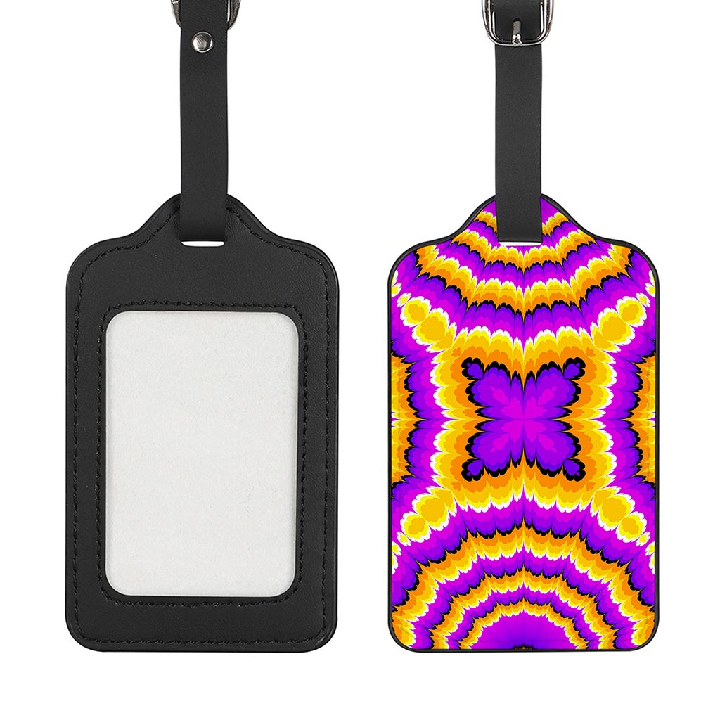 Yellow Explosion Moving Optical Illusion Luggage Tag