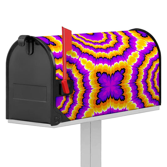 Yellow Explosion Moving Optical Illusion Mailbox Cover