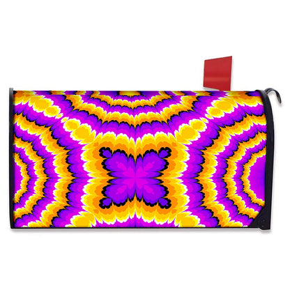 Yellow Explosion Moving Optical Illusion Mailbox Cover