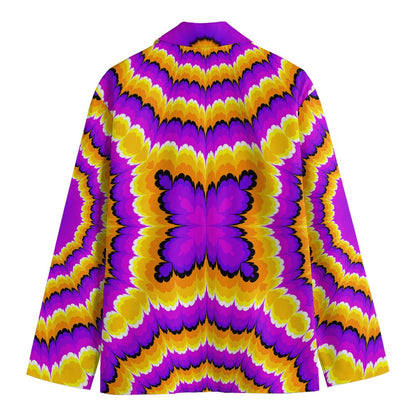 Yellow Explosion Moving Optical Illusion Men's Blazer