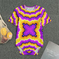 Yellow Explosion Moving Optical Illusion Men's Bodysuit
