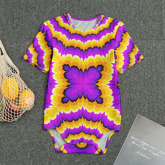 Yellow Explosion Moving Optical Illusion Men's Bodysuit