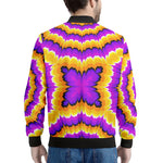 Yellow Explosion Moving Optical Illusion Men's Bomber Jacket