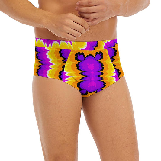 Yellow Explosion Moving Optical Illusion Men's Briefs