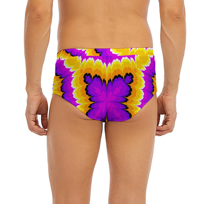 Yellow Explosion Moving Optical Illusion Men's Briefs