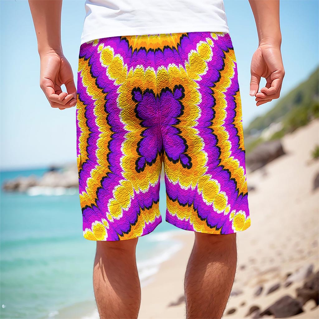 Yellow Explosion Moving Optical Illusion Men's Cargo Shorts