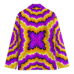 Yellow Explosion Moving Optical Illusion Men's Cotton Blazer