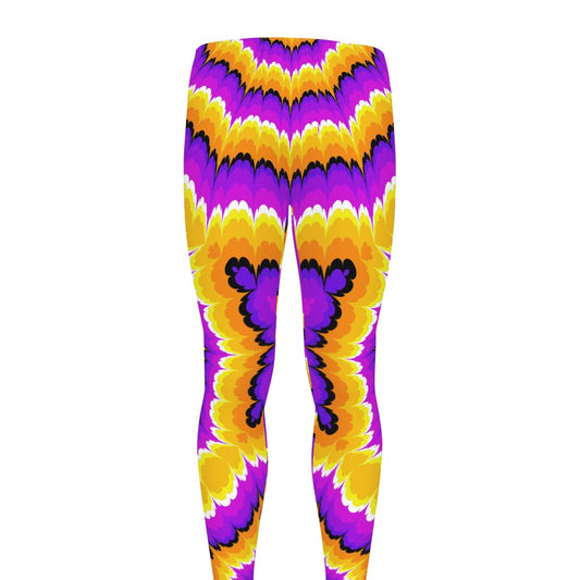 Yellow Explosion Moving Optical Illusion Men's leggings