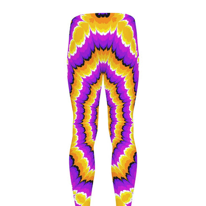 Yellow Explosion Moving Optical Illusion Men's leggings