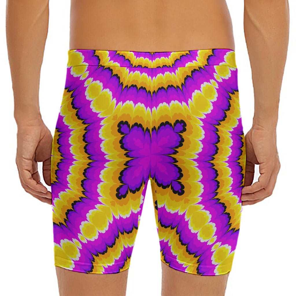 Yellow Explosion Moving Optical Illusion Men's Long Boxer Briefs