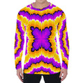 Yellow Explosion Moving Optical Illusion Men's Long Sleeve T-Shirt