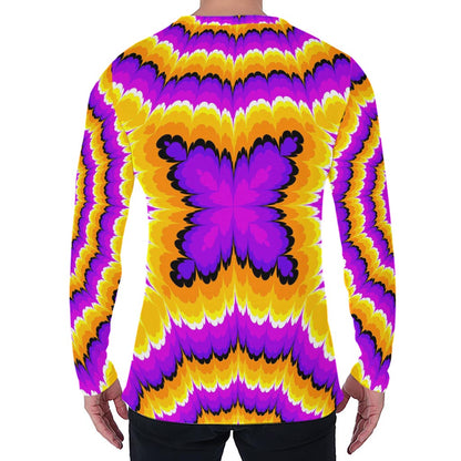 Yellow Explosion Moving Optical Illusion Men's Long Sleeve T-Shirt