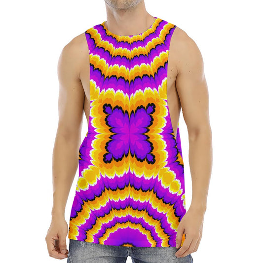 Yellow Explosion Moving Optical Illusion Men's Muscle Tank Top