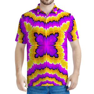 Yellow Explosion Moving Optical Illusion Men's Polo Shirt