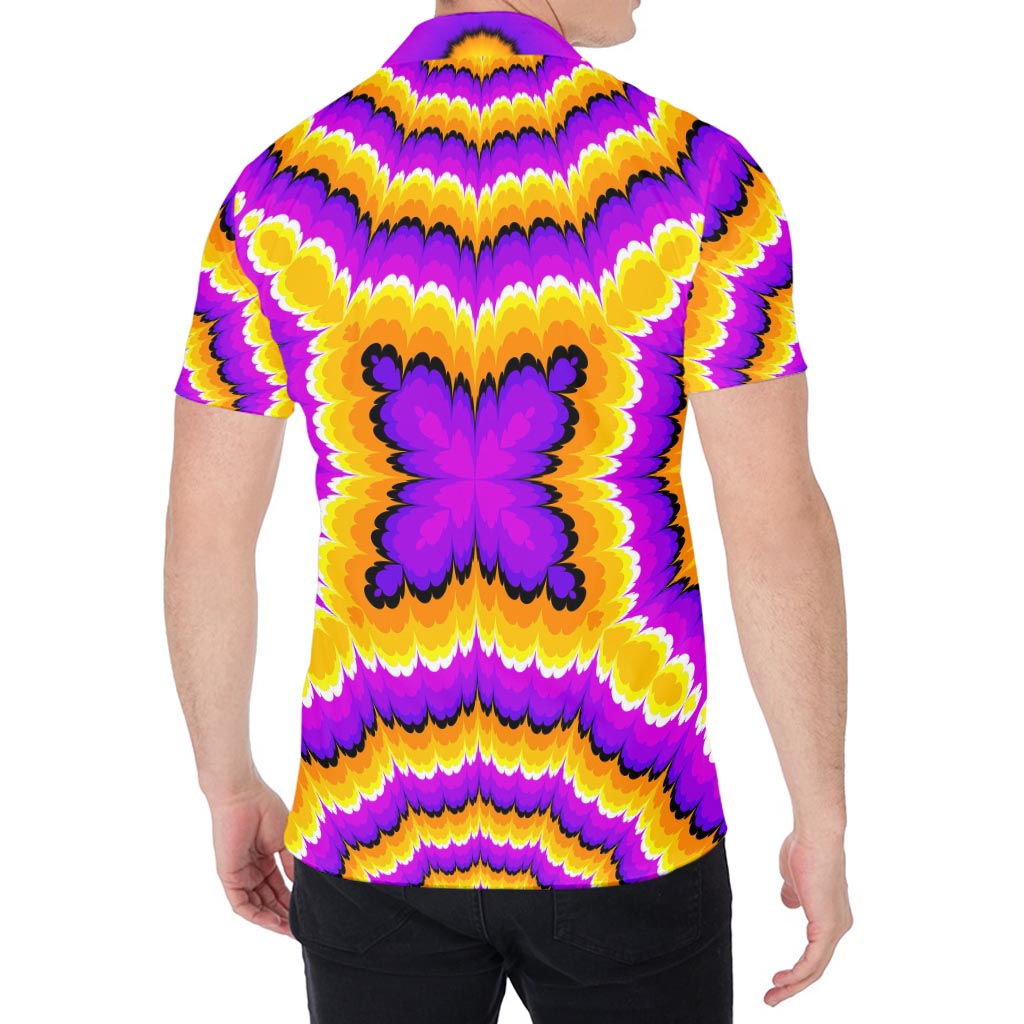 Yellow Explosion Moving Optical Illusion Men's Shirt