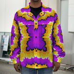 Yellow Explosion Moving Optical Illusion Men's Shirt Jacket