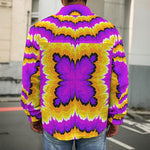 Yellow Explosion Moving Optical Illusion Men's Shirt Jacket