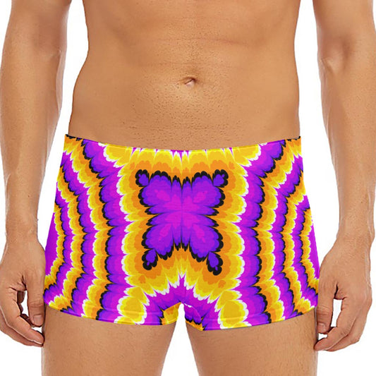 Yellow Explosion Moving Optical Illusion Men's Short Boxer Briefs