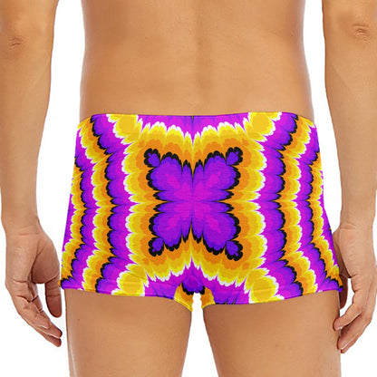 Yellow Explosion Moving Optical Illusion Men's Short Boxer Briefs