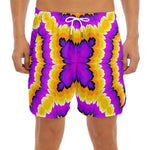 Yellow Explosion Moving Optical Illusion Men's Split Running Shorts