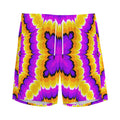 Yellow Explosion Moving Optical Illusion Men's Athletic Shorts