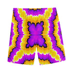 Yellow Explosion Moving Optical Illusion Men's Sports Shorts