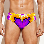 Yellow Explosion Moving Optical Illusion Men's Swim Briefs