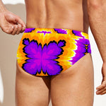 Yellow Explosion Moving Optical Illusion Men's Swim Briefs