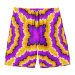 Yellow Explosion Moving Optical Illusion Men's Swim Trunks