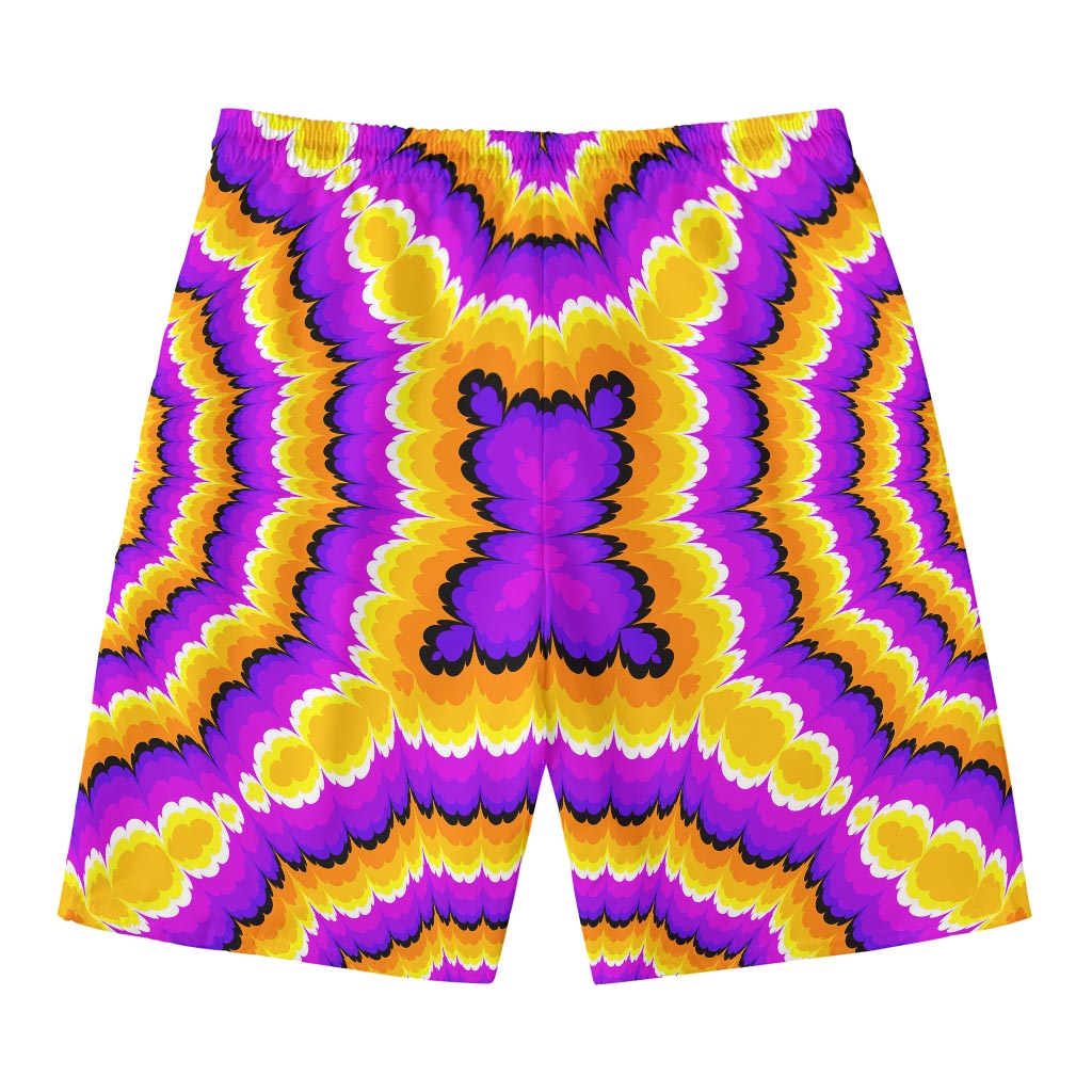 Yellow Explosion Moving Optical Illusion Men's Swim Trunks