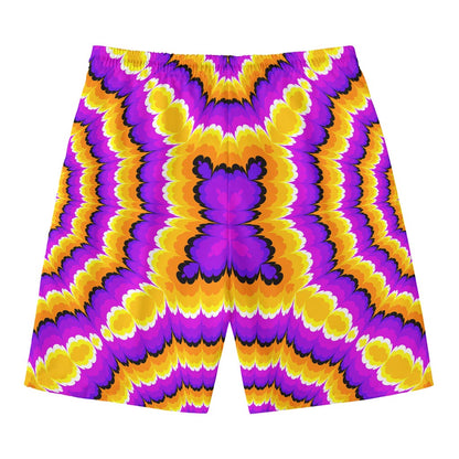Yellow Explosion Moving Optical Illusion Men's Swim Trunks