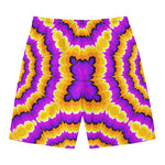 Yellow Explosion Moving Optical Illusion Men's Swim Trunks
