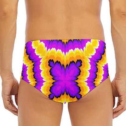 Yellow Explosion Moving Optical Illusion Men's Triangle Swim Briefs