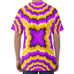 Yellow Explosion Moving Optical Illusion Men's Velvet T-Shirt