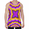 Yellow Explosion Moving Optical Illusion Men's Velvet Tank Top