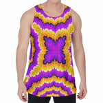 Yellow Explosion Moving Optical Illusion Men's Velvet Tank Top