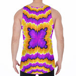 Yellow Explosion Moving Optical Illusion Men's Velvet Tank Top
