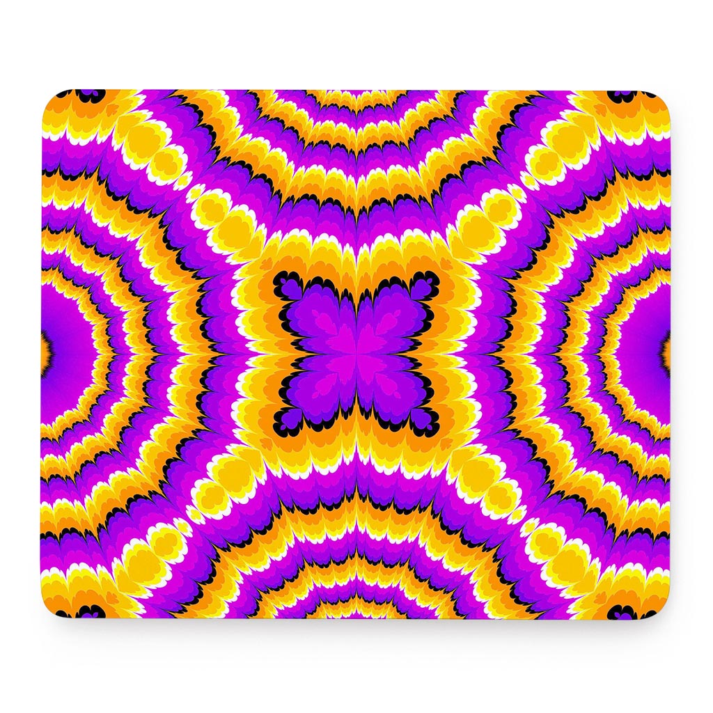 Yellow Explosion Moving Optical Illusion Mouse Pad