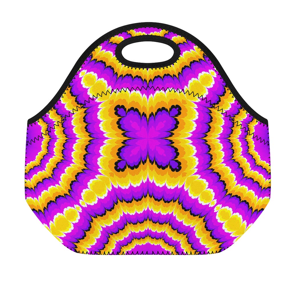 Yellow Explosion Moving Optical Illusion Neoprene Lunch Bag