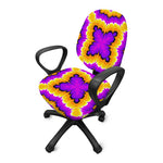 Yellow Explosion Moving Optical Illusion Office Chair Cover