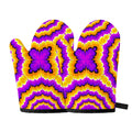 Yellow Explosion Moving Optical Illusion Oven Mitts