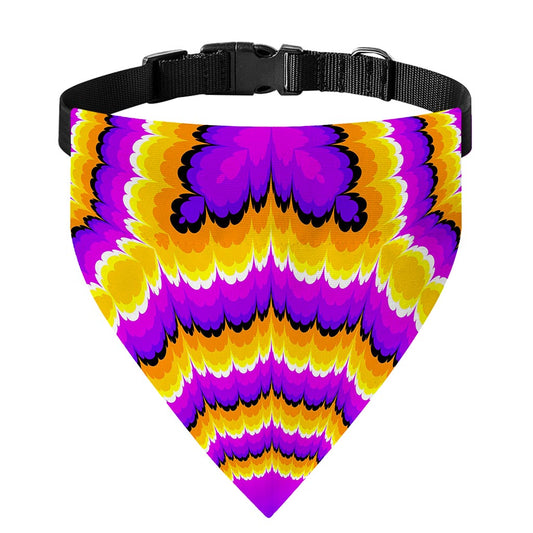 Yellow Explosion Moving Optical Illusion Over The Collar Dog Bandana