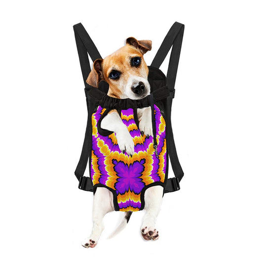 Yellow Explosion Moving Optical Illusion Pet Carrier Backpack