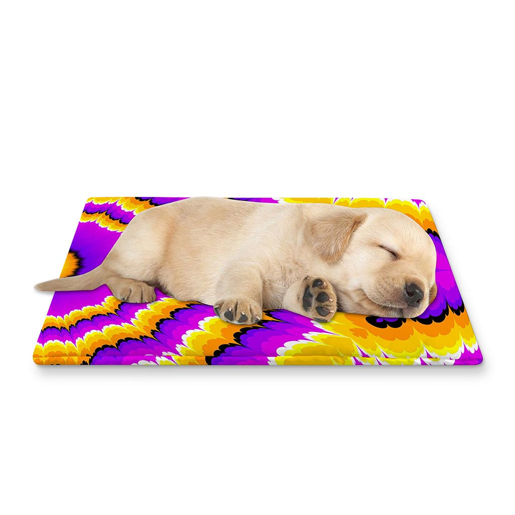 Yellow Explosion Moving Optical Illusion Pet Cooling Mat Cover