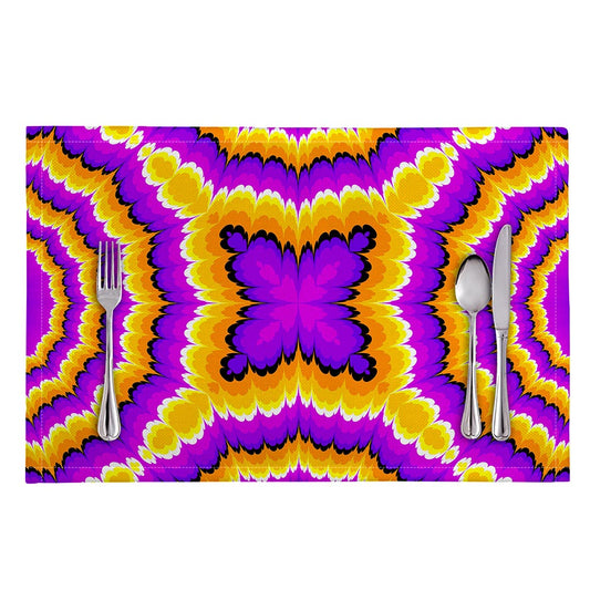 Yellow Explosion Moving Optical Illusion Placemat