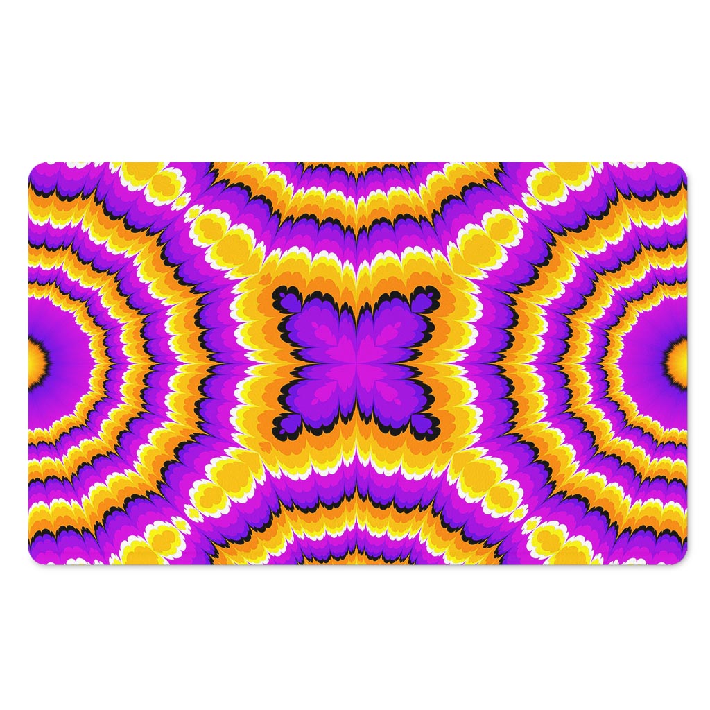 Yellow Explosion Moving Optical Illusion Polyester Doormat